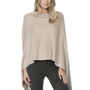 Barefoot Dreams CozyChic Ruana One Size Plus 1X 2X 3X Sand Beige Poncho Wrap